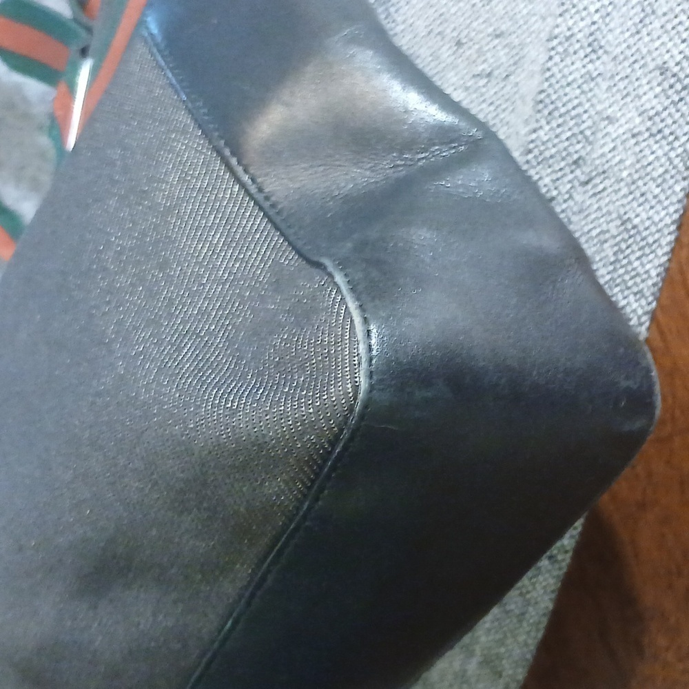 Authenti Gucci Web Sherry Line Shoulder Tote Bag Dark Gray And Black Canvas - Picture 7 of 15